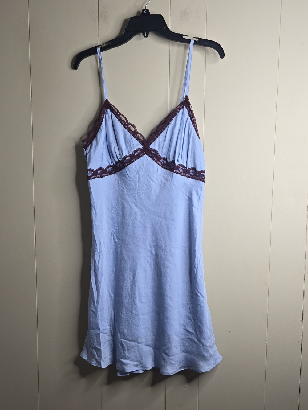 Women's Sleeveless Lace Trim Mini Slip Dress Wild Fable Size Large Light Blue - Picture 3 of 9